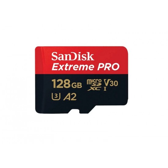 SanDisk Extreme Pro 128GB 200/90MB/s microSDXC UHS-I A2 V30 Adaptörlü Hafıza Kartı