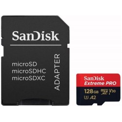 SanDisk Extreme Pro 128GB 200/90MB/s microSDXC UHS-I A2 V30 Adaptörlü Hafıza Kartı