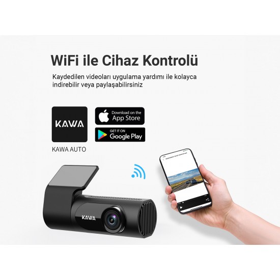 Kawa D6 2K 1440P WDR WiFi 145° Geniş Açılı Araç Kamerası